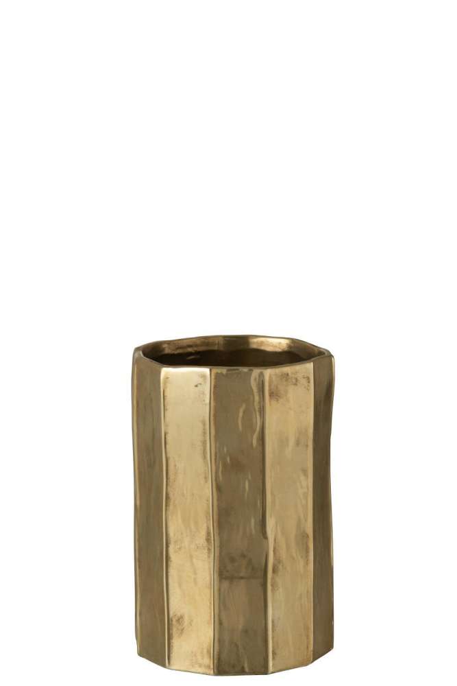 FLOWER POT ARY CLAY GOLD LARGE