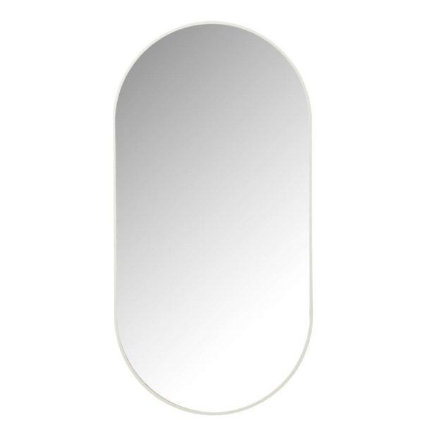 MIRROR OVAL GLASS/METAL WHITE