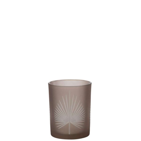 HURRICANE PALM LEAF GLASS BEIGE MEDIUM
