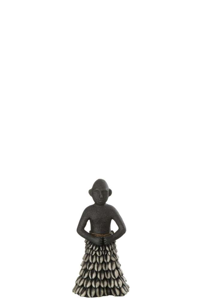 MAN STANDING ETHNIC STONE/RESIN BLACK