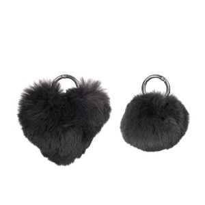 KEYCHAIN BALL/HEART ACRYLIC GREY ASSORTMENT OF 2