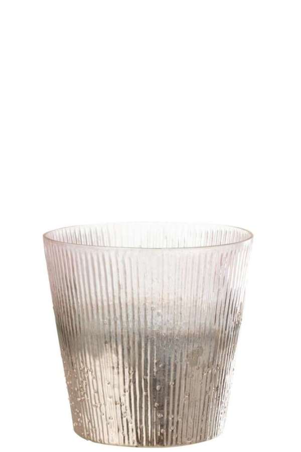 HURRICANE RIBBED GLASS PINK LARGE