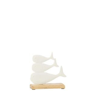 WHALES ON BASE ALUMINIUM WHITE SMALL