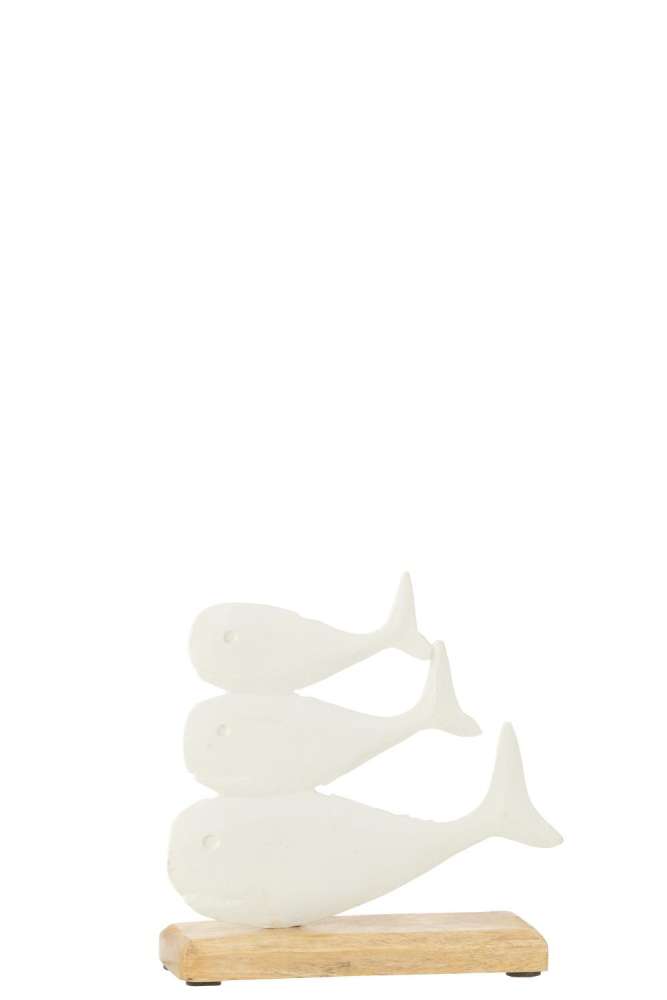 WHALES ON BASE ALUMINIUM WHITE SMALL