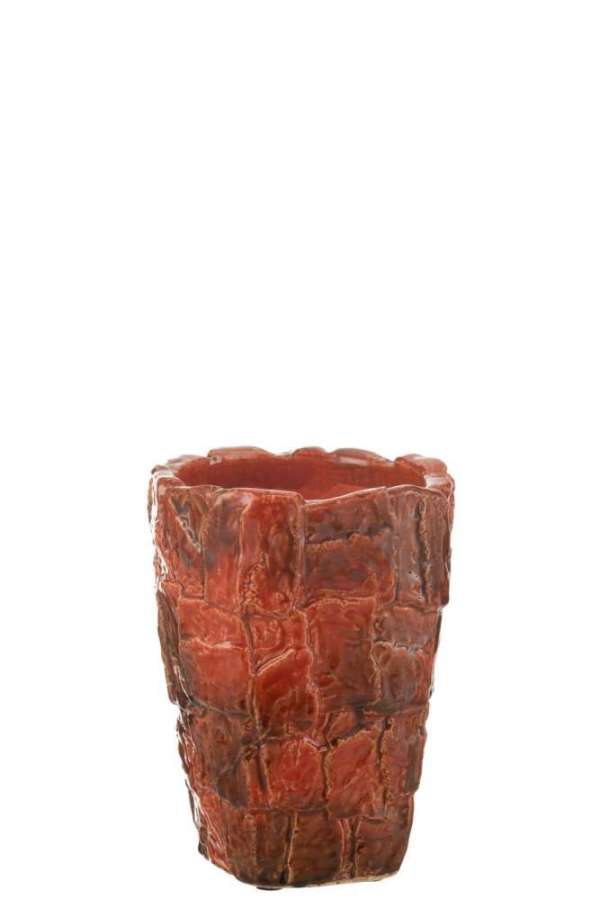 VASE AKANE CERAMIC RED SMALL