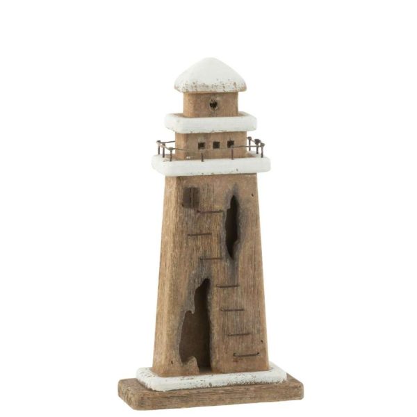 LIGHTHOUSE PAULOWNIA WOOD NATURAL/WHITE LARGE