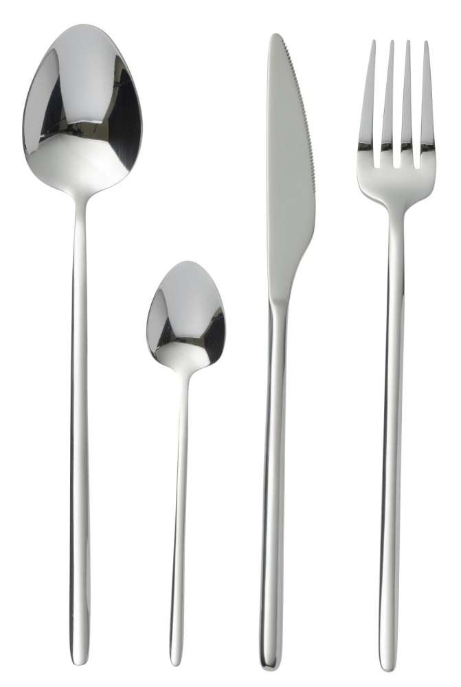 BOX CUTLERY C 24 PIECES STAINLESS STEEL SHINY SILVER