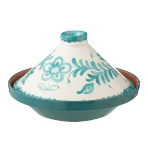 TAGINE GRANADA CERAMIC WHITE/AQUA