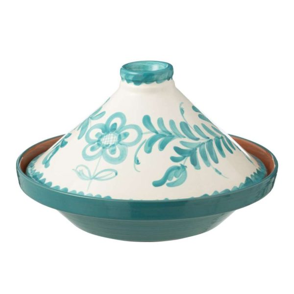TAGINE GRANADA CERAMIC WHITE/AQUA
