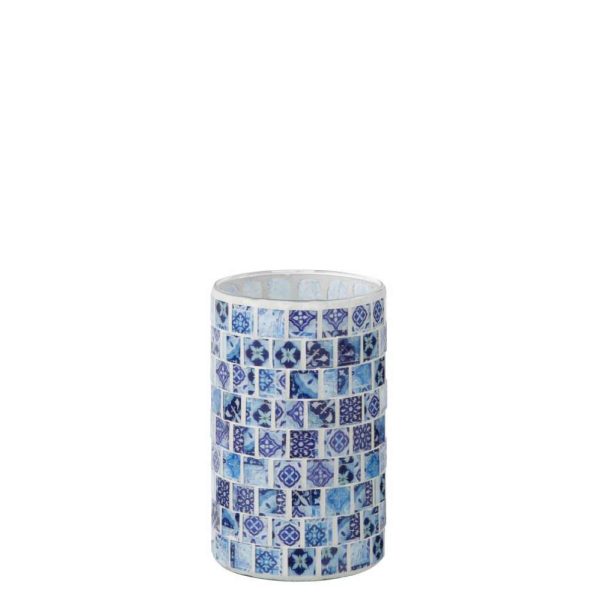 TEALIGHT HOLDER MOSAIC JEANS BLUE LARGE