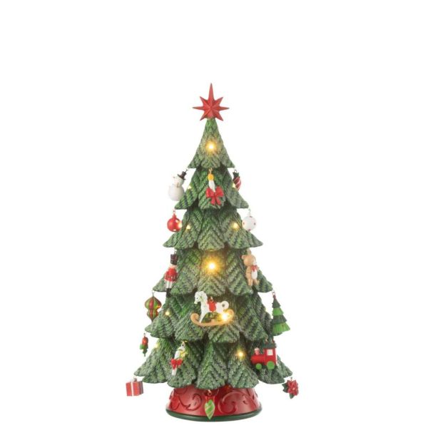 XMAS TREE LED ORNAMENTS RESIN MIX SMALL