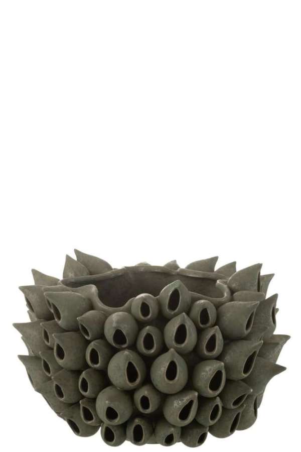 FLOWERPOT ANEMONE LOW PORCELAIN GREEN