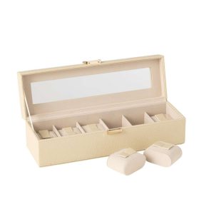 SWATCH BOX 6 COMPARTMENTS ARTIFICIAL LEATHER BEIGE