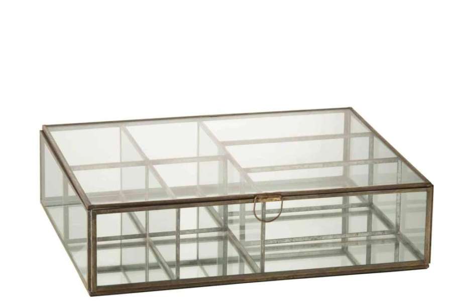 BOX GLASS/METAL BRONZE LARGE