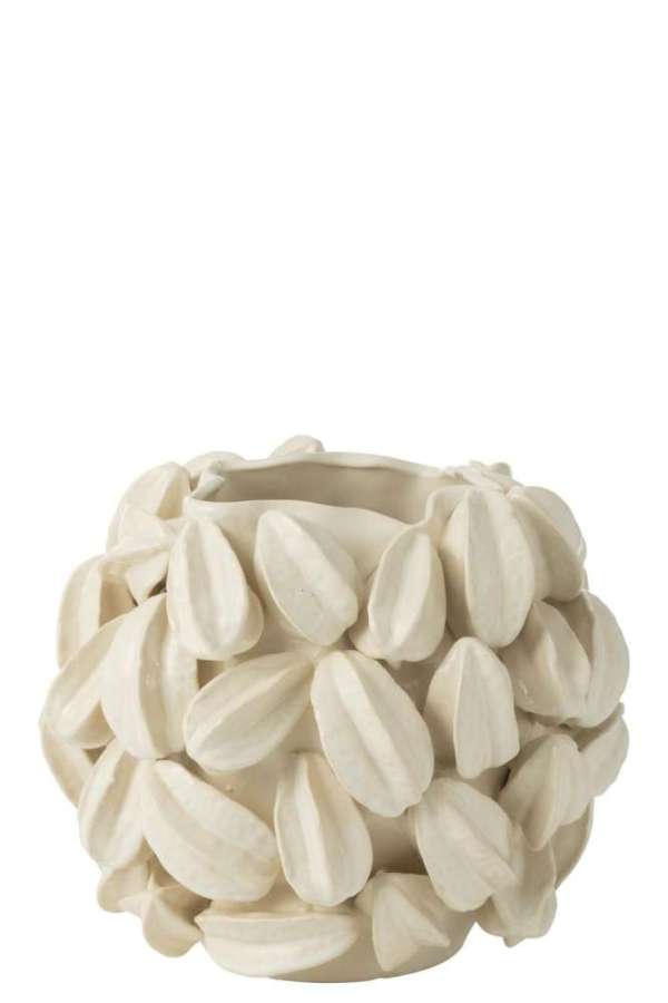 VASE BOTANICA COCOA POD WIDE CLAY BEIGE