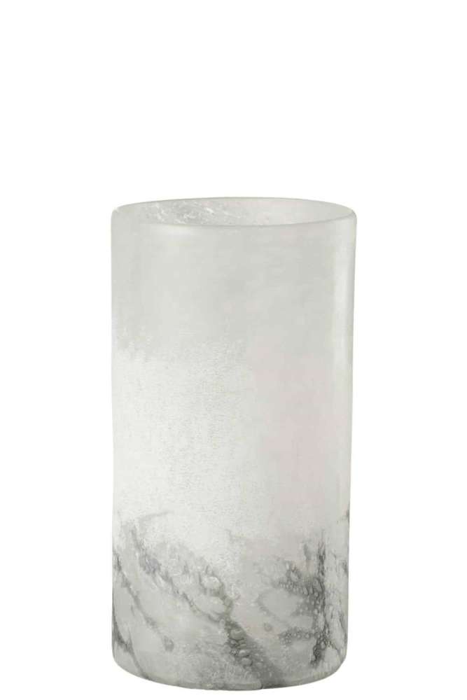VASE SCAVO CYLINDER GLASS GREY MEDIUM