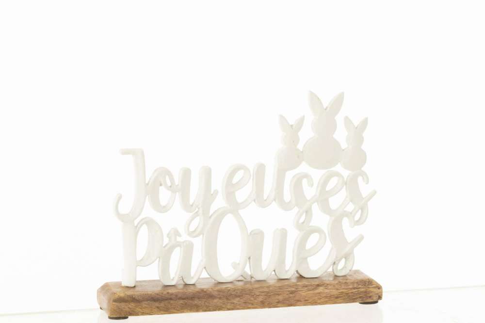 JOYEUSES PAQUES ON BASE ALUMINIUM WHITE