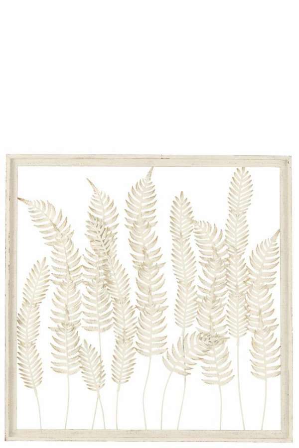 WALL DECO PLANTS METAL WHITE/BROWN