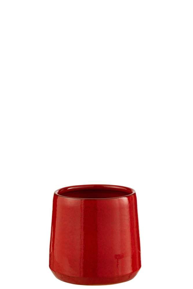 FLOWERPOT ROUND CERAMIC REDRE SMALL