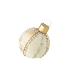BAUBLE DECORATION PATTERNS POLYFOAM/TEXTILE GOLD LARGE