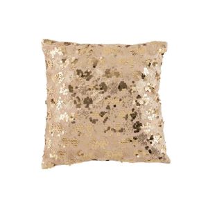 CUSHION SEQUIN VELVET CHAMPAGNE/BEIGE