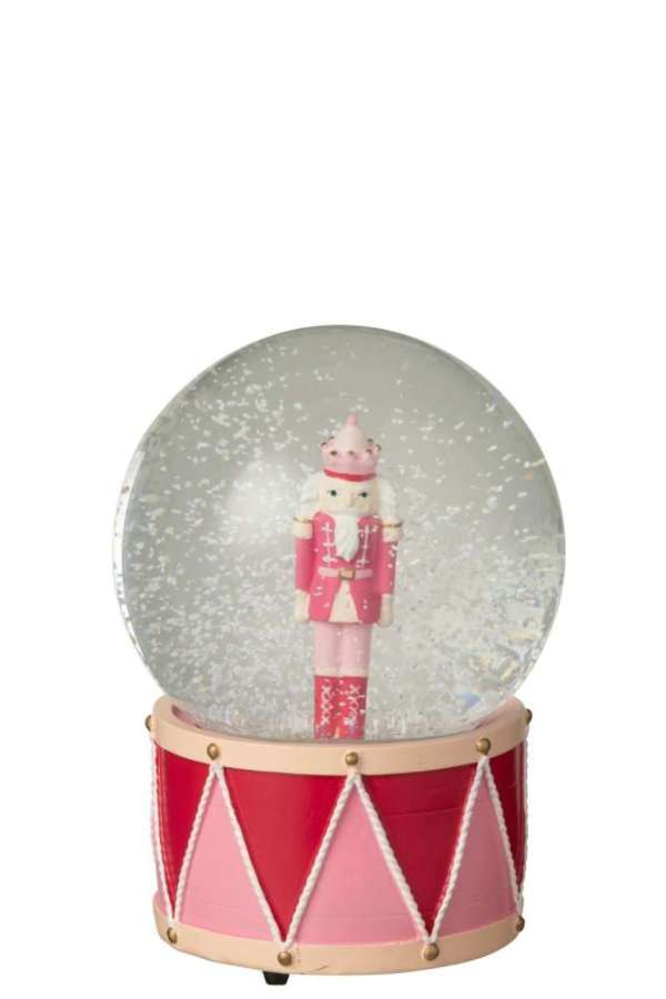 WATER GLOBE NUTCRACKER LIMEPOWDER WHITE/PINK