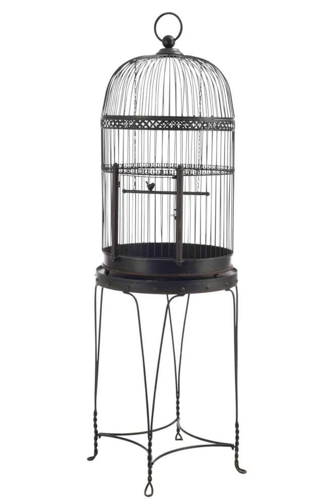 BIRDCAGE ON BASE METAL BLACK