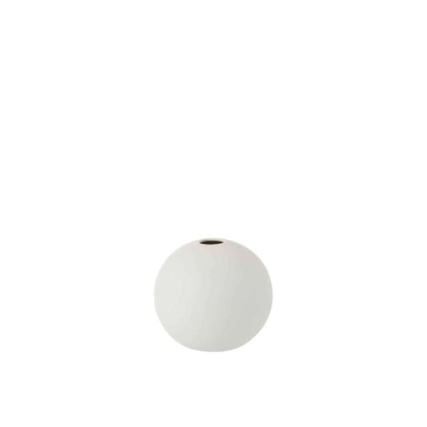 VASE BALL CERAMIC MATT WHITE SMALL