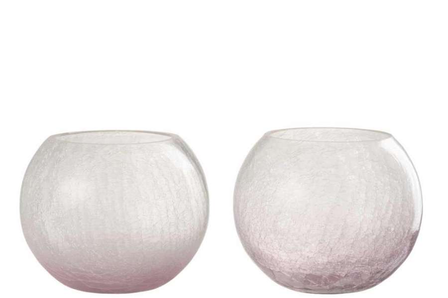 HURRICANE ORB CRAQUELURE GLASS PURPLE LARGE ASSORTMENT OF 2