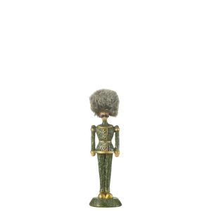 NUTCRACKER FUR HAT GLITTER RESIN GREEN SMALL