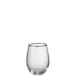 DRINKING GLASS BALL RIM GLASS TRANSPARENT/SILVER