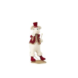 MOUSE MAJORETTE STANDING POLYFOAM/TEXTILE RED/GOLD