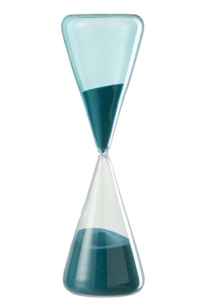 HOURGLASS GLASS BLUE LARGE