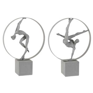GYMNAST IN RING POLY GREY ASSORTMENT OF 2