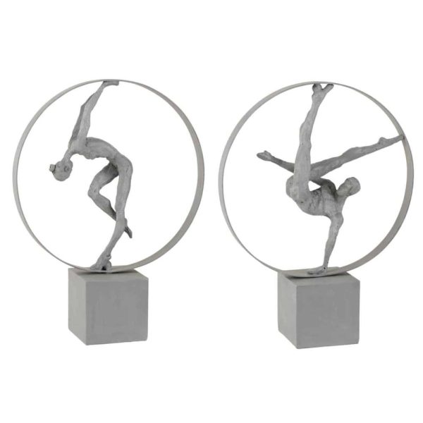 GYMNAST IN RING POLY GREY ASSORTMENT OF 2