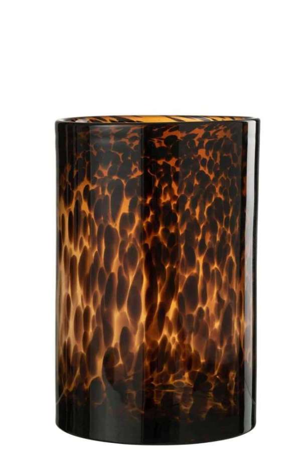 HURRICANE CYLINDER DOTS GLASS BROWN/BLACK LARGE