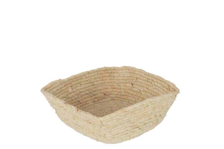 BASKET SQUARE MAIZE NATURAL LARGE