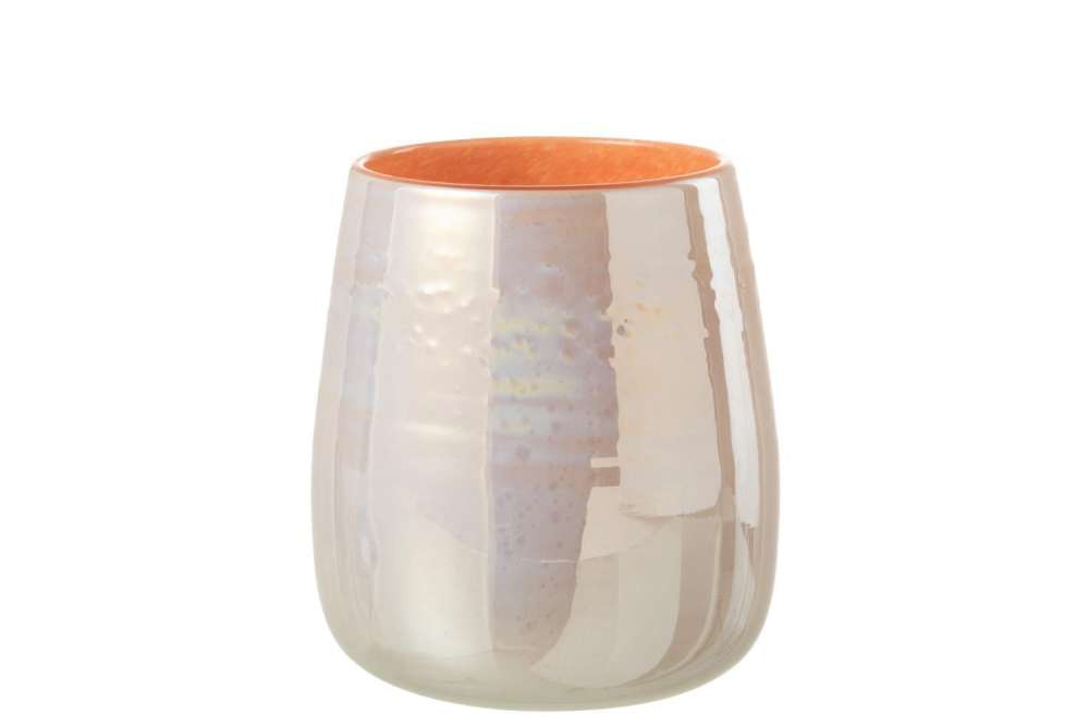VASE JULIETTE GLASS ORANGE/PINK LARGE