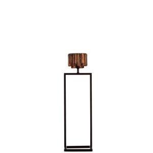 TEALIGHT HOLDER STAND RIGHT GLASS BROWN LARGE