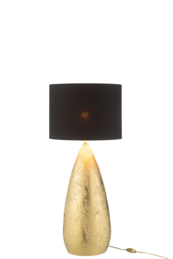 LAMP+SHADE DROP CERAMIC GOLD SMALL