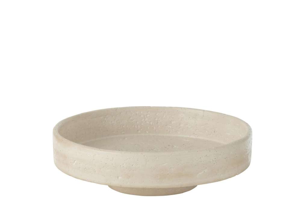 TRAY DECORATIVE OLINA CEMENT CREAM LARGE