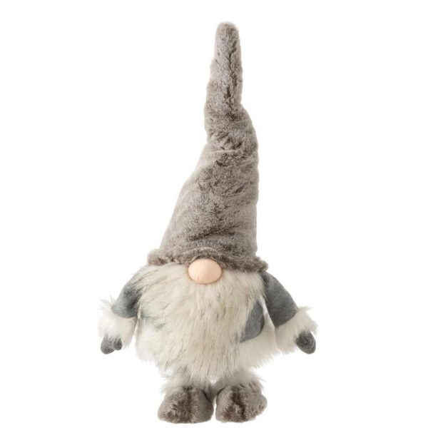SANTA STANDING WOBBLE PLUSH GREY/WHITE