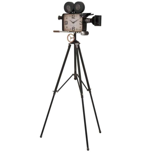 CLOCK CAMERA ON TRIPOD IRON BLACK