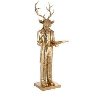 DEER WAITER TRAY POLY GOLD