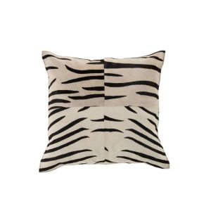 CUSHION ZEBRA SQUARE LEATHER BLACK/WHITE