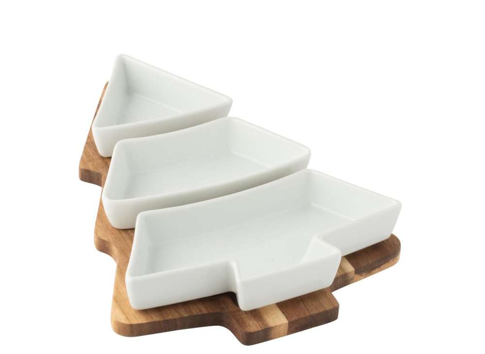 TAPAS SERVICE CHRISTMAS TREE CERAMIC WHITE