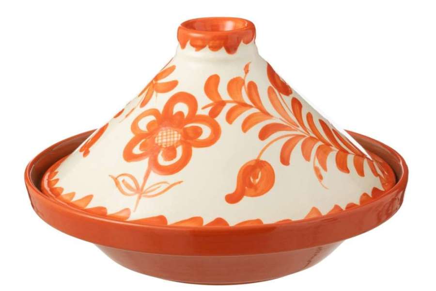 TAGINE GRANADA CERAMIC WHITE/ORANGE