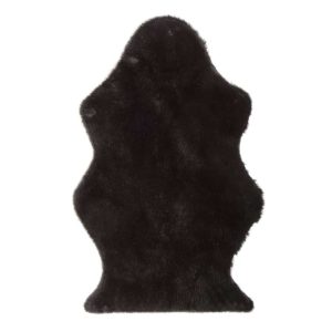 FLOOR MAT SHEEP FAKE FUR BLACK