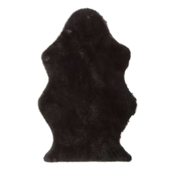 FLOOR MAT SHEEP FAKE FUR BLACK