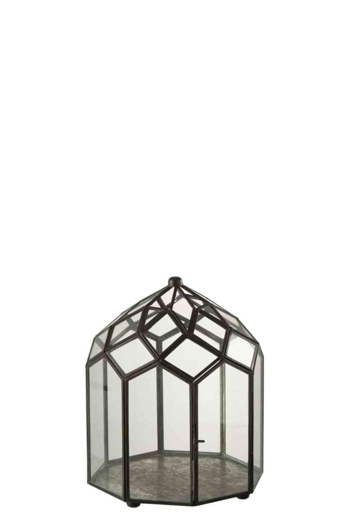 TERRARIUM GLASS/METAL BLACK SMALL